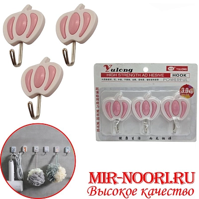 Крючок на липучке 3 шт 2510 (1х200)