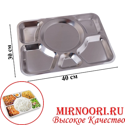 Поднос 6 секций нерж.6366(1х100)