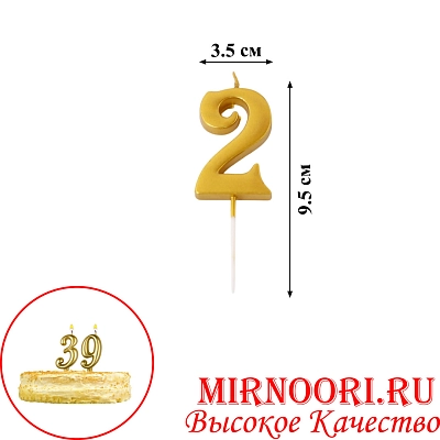 Свечи для торта  "Цифры"ЗОЛОТО"5496-2 (1х600)