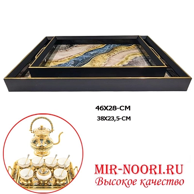 Набор деревянных подносов 2  шт 3275 (1х12)