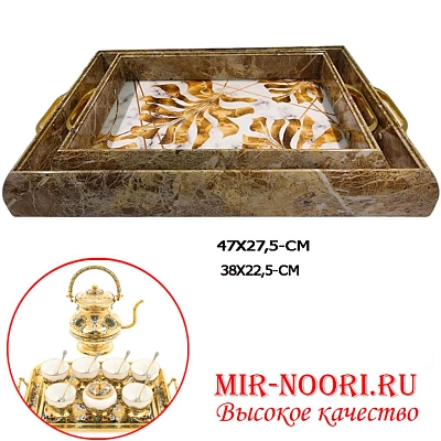 Набор деревянных подносов 2 шт 3277 (1х12)