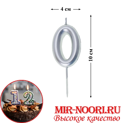 Свечи для торта "Цифры"серебро  5468-0 (1х600)