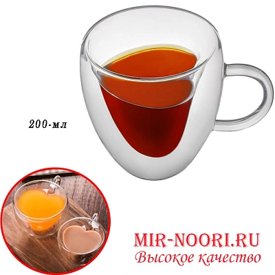 Кружка двойное дно с сердечком  3512 (1х100)